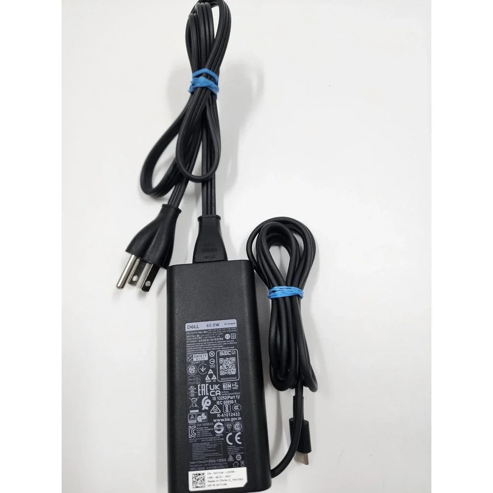 Dell 65W USB-C AC Adapter Laptop Charger LA65NM190 0M1WCF Black
